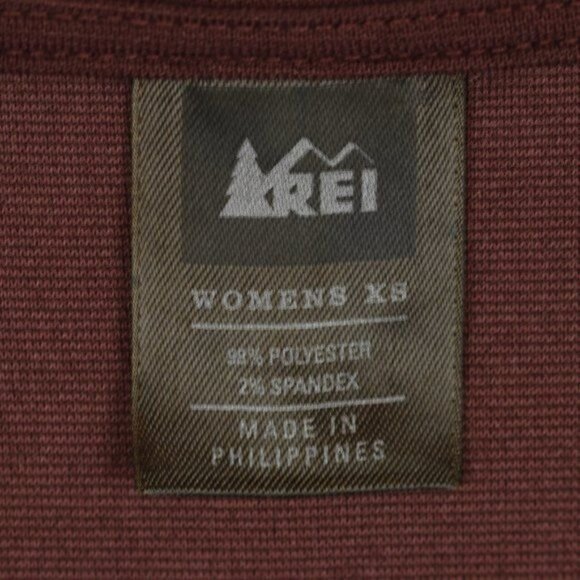 REI Women's Extra Small Burgundy V-Neck Cap Sleeve Knit Knee Length Dress - Picture 6 of 7